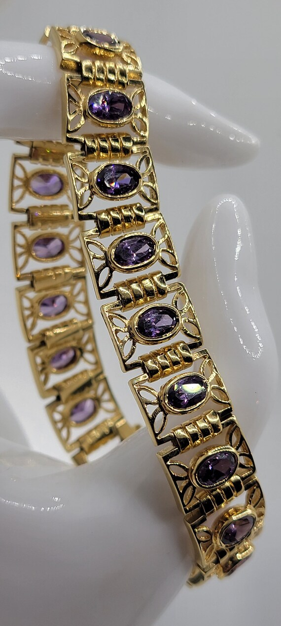 Vintage Violet Tennis Bracelet | Purple Gemstones… - image 3