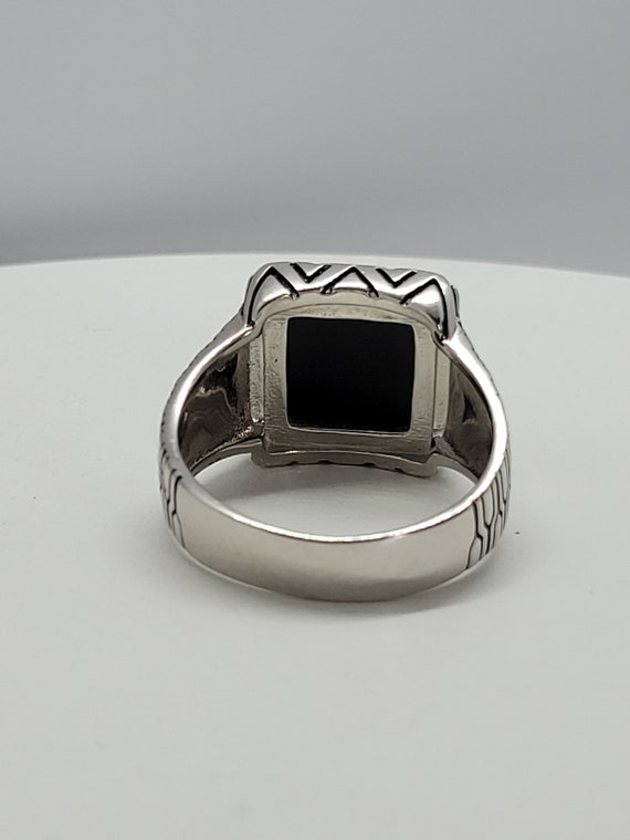 Black Onyx Ring | Silver Ring | Antique Ring | Bl… - image 8