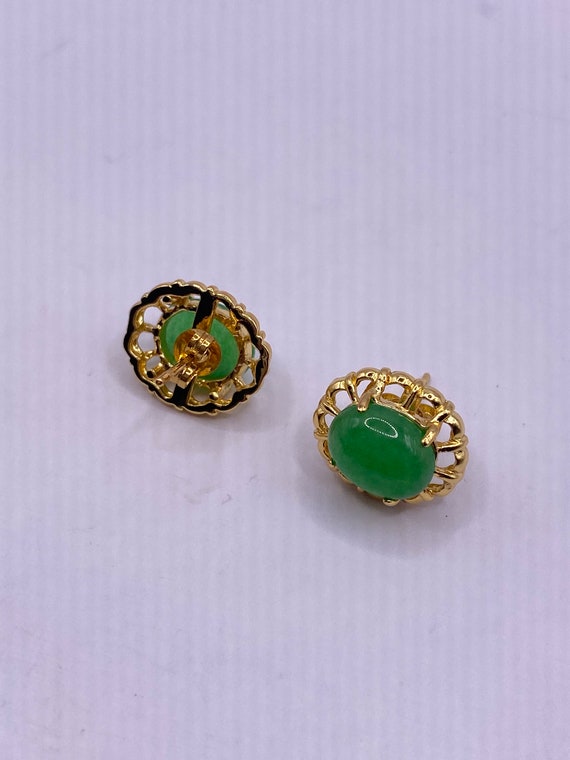 Golden Jade | Jade Stud Earrings - image 5