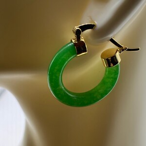 Echte Jade Ohrringe – Grün, Click-Hoop Mit Silbe Produktbild-Vorschau 9