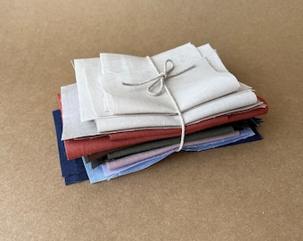 Linen Scrap Bundle • Natural fibres • Slow stitching • Crafting supplies • Zero Waste