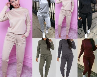 Ladies Long Sleeve Top Bottom Lounge Tracksuit Set, Women's Lounge Tracksuit Set, Loungewear, 2 pc Suit