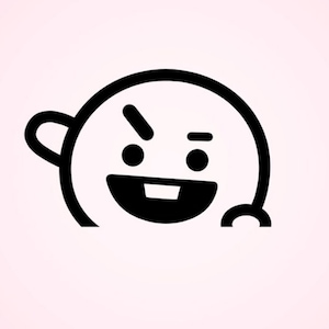 Puede incluir: Un personaje de dibujos animados en blanco y negro con una gran sonrisa y una sola ceja levantada. El personaje tiene una cabeza redonda y una oreja pequeña.