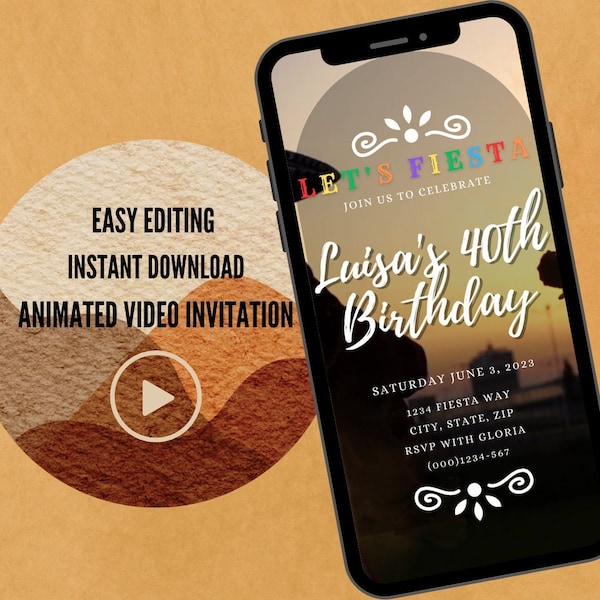 Fiesta Animated Invitation - Etsy