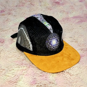 Ooak patchwork geometry panel hat. handmade and one of a kind
