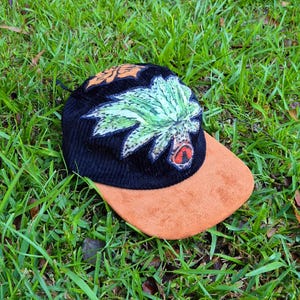 Ooak abstract patchwork panel hat. handmade and one of a kind