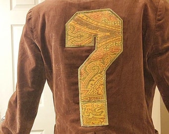 Dave tipper patchwork question mark  jacket.   one of a kind