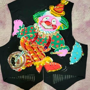 Patchwork clown vest