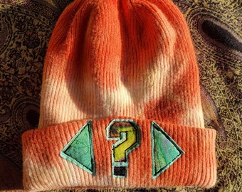 One of a kind patchwork tipper  beanie