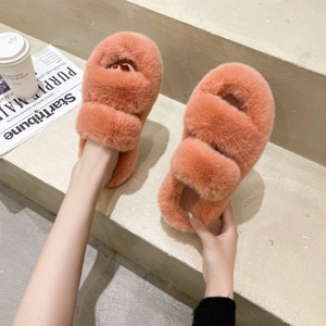 Cute furry slippers hot sale