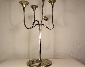 Kurt Jesch Amadeo Fratelli Tonini Art Deco 4-armige kandelaar messing goud