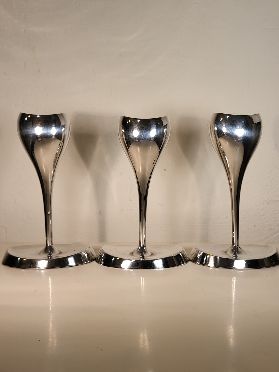 3 Pieces of Crowns ABSA Candlesticks Silver Plated Denmark 1970 Marked ...