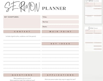 The ORIGINAL Sermon Planner Template