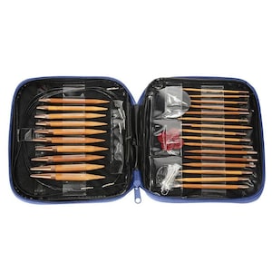 Bamboo Circular Interchangeable knitting needle set 13pr christmas gift for her|Preorder