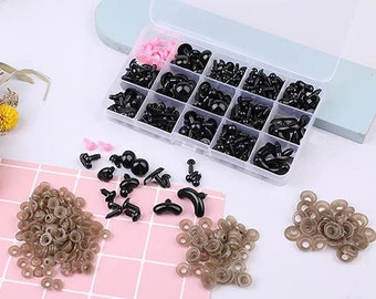 Safety Eyes & Noses for Amigurumi | Crochet Craft Supplies Kit