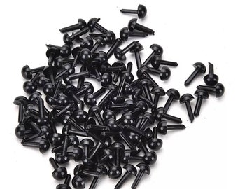 Black Plastic Safety Eyes Craft Eyes for Amigurumi, Crochet Crafts (3, 4mm)