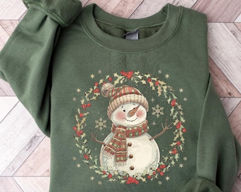 Christmas Snowman Sweatshirt, Christmas Sweatshirt, Snowman Shirt, Snowman T-Shirt, Christmas Crewneck, Cute Snowman Sweatshirt, Xmas Gift