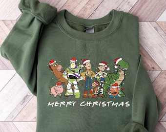 Merry Christmas Toy Story Sweatshirt, Disneyland Christmas Shirt, Woody And Buzz Family Christmas Tee, Toy Story Friends Disney Trip Sweater