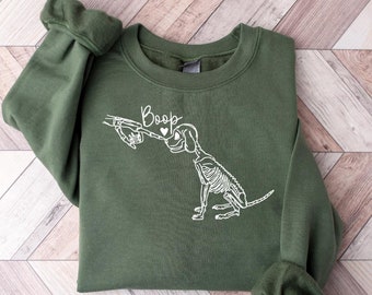 Dog Skeleton Sweatshirt, Funny Dog Shirt, Dog Lover Gifts, Dog Mom Sweatshirt, Spooky Dog Shirt, Skeleton Sweatshirt, 2023 Happy Halloween