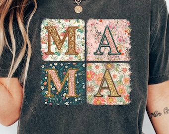 Maglietta floreale per la mamma, maglietta per la mamma come regalo per la festa della mamma, t-shirt per la mamma, regalo per la festa della mamma per lei, regalo per neomamma, maglietta carina per la mamma