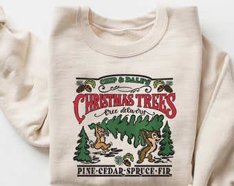 Disney Couples Chip n Dale Double Trouble Christmas Shirt, Chip N Dale Christmas T-Shirt, Chip and Dale Sweatshirt, Christmas Tree Shirt