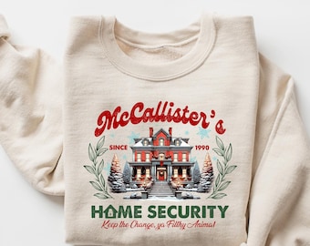 McCallister Home Security Sweatshirt, Christmas Movie Sweater, Funny Christmas Sweatshirt, McCallister Shirt, Christmas Gift, Xmas Movie