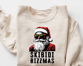 Sudadera con capucha de Santa Skibidi Rizzmas, camiseta navideña de Santa Rizz, camiseta divertida de Santa, Rizz the Season, regalo navideño grosero