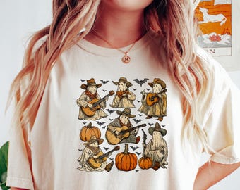 Western Ghost Shirt, Retro Halloween Tshirt, Country Ghost Tee, Halloween Outfit, Halloween Gift, Ghost Shirt, Halloween Sweatshirt