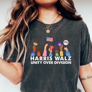 Kamala Harris Tim Walz 2024 Shirt, Election 2024 Sweatshirt, Gift for Democrat, Unity Over Division, Democrat Top, Harris Sweatshirt