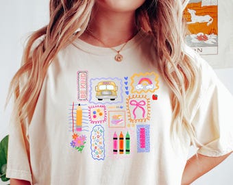 Coquette school shirt, terug naar school shirts, shirt leraar coquette roze strik, schattig leraar cadeau, First Day of School T-shirt, waardering leraar