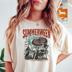 Summerween Shirt, Halloween Gift, Horror Night Shirt Spooky Shirt Trendy Shirt Oversized Tee Halloween Gift Comfort Color