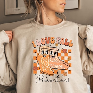 I Love Fall Prevention Shirt, Thanksgiving Nurse Sweater, Fall Risk DPT SPT Pta Crewneck, OT shirt, Physical Therapy Shirt, Fall Nurse Shirt