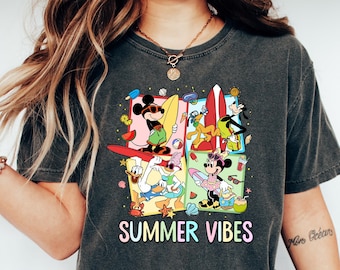 Mickey and Friends Summer Vibes Shirt, Summer Shirt, Disney Summer Tees, Disney Beach Shirt, Summer Trip Shirt, Vacation Tee