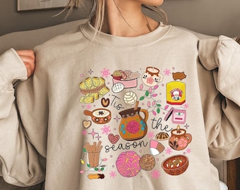 Tis The Season Mexican Christmas Sweatshirt, Taco Tee, Mexican Party Tee, Mexican Foods Shirt, Christmas Snacks Tee, Mexican Cuisine Tee