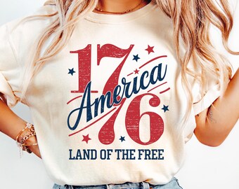 1776 4th of July Shirt, USA shirt, Summer Shirt, Red White and Blue, America, Comfort Womens Fourth of July, Patriotic Tee, USA 1776 Shirt