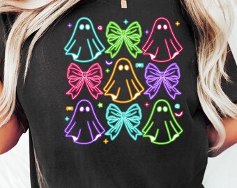 Coquette Halloween neon t-shirt, Halloween spöke neon t-shirt, Halloween tröja, Spooky säsong t-shirt, Girly Coquette, Halloween mamma