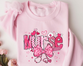 Nurse Valentine Coquette Sweatshirt, RN Valentine Sweatshirt, Valentine Nursing Sweatshirt, Valentine Nurse Sweater, Gift for Nurse