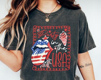 Retro Party in The USA Shirt, Party in The Usa T-Shirt, Usa Patriotic Tee, 4th of July Party TShirt, Trendy Usa Celebration Shirt