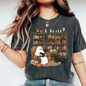 Ghost Book Reader Sweatshirt, Reading Tee Book lover gift Reading enthusiast book shirt ghost reader tee literature lover, Boo Sweatshirt