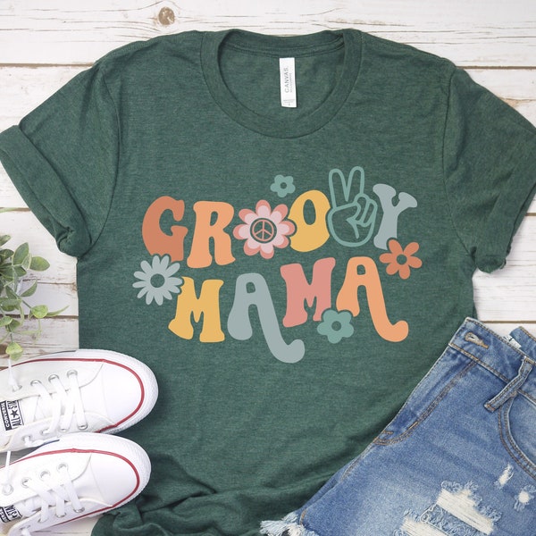 Groovy Mama Shirts, Birthday Groovy Retro Wild Shirts, Retro Camp Girl Birthday, Retro Mom Tee, Flower Momma Shirt, 70s Mama Gift