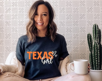 Maglietta Texas Girl, Maglietta Texas Vintage, Maglietta per tifosi del Texas, Maglietta vintage, Orgoglio Texas, Regali per studenti universitari, Magliette statali, Regalo per amanti del Texas