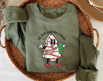 Boojee Out Here Lookin Like A Snack Shirt, Christmas Tree Cake Shirt, Christmas Crewneck, Holiday Sweater, Funny Christmas Shirt, Xmas Tee