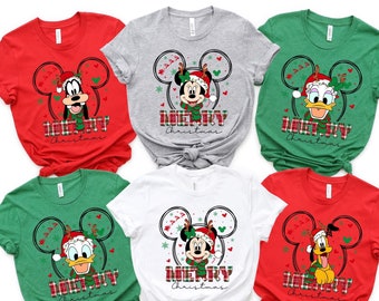Disney Mickey and Friends Christmas Family Matching Shirt, All Characters Disneyland Xmas Tee, Family Xmas Matching Shirt, Disney Trip Shirt