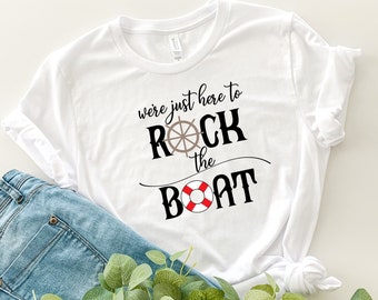 Cruise Holiday Shirt, Family Matching Summer Holiday Shirt, We're Just Here To Rock The Boat Shirt, Cruise Shirt Gift, Cruise Squad Tee