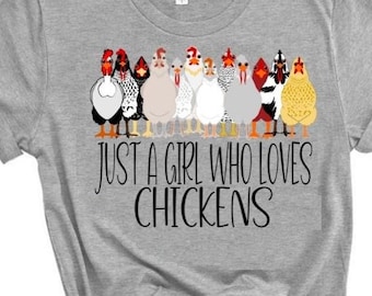 Just A Girl Who Loves Chickens Shirt, Chicken Shirt, Chicken Lover Shirt, Chicken Lover Girl, Chicken Girl Shirt, Animal Shirt, Kids Shirt