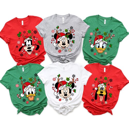 Disney Mickey and Friends Christmas Family Matching Shirt, All Characters Disneyland Xmas Tee, Family Christmas Matching Shirt, Disney Trip