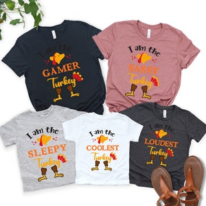 Thanksgiving Turkey Shirts Holiday Family Group Shirts Funny Thanksgiving Shirts Thankful Turkey Shirt Cute Fall Kids Shirt Grateful Fall