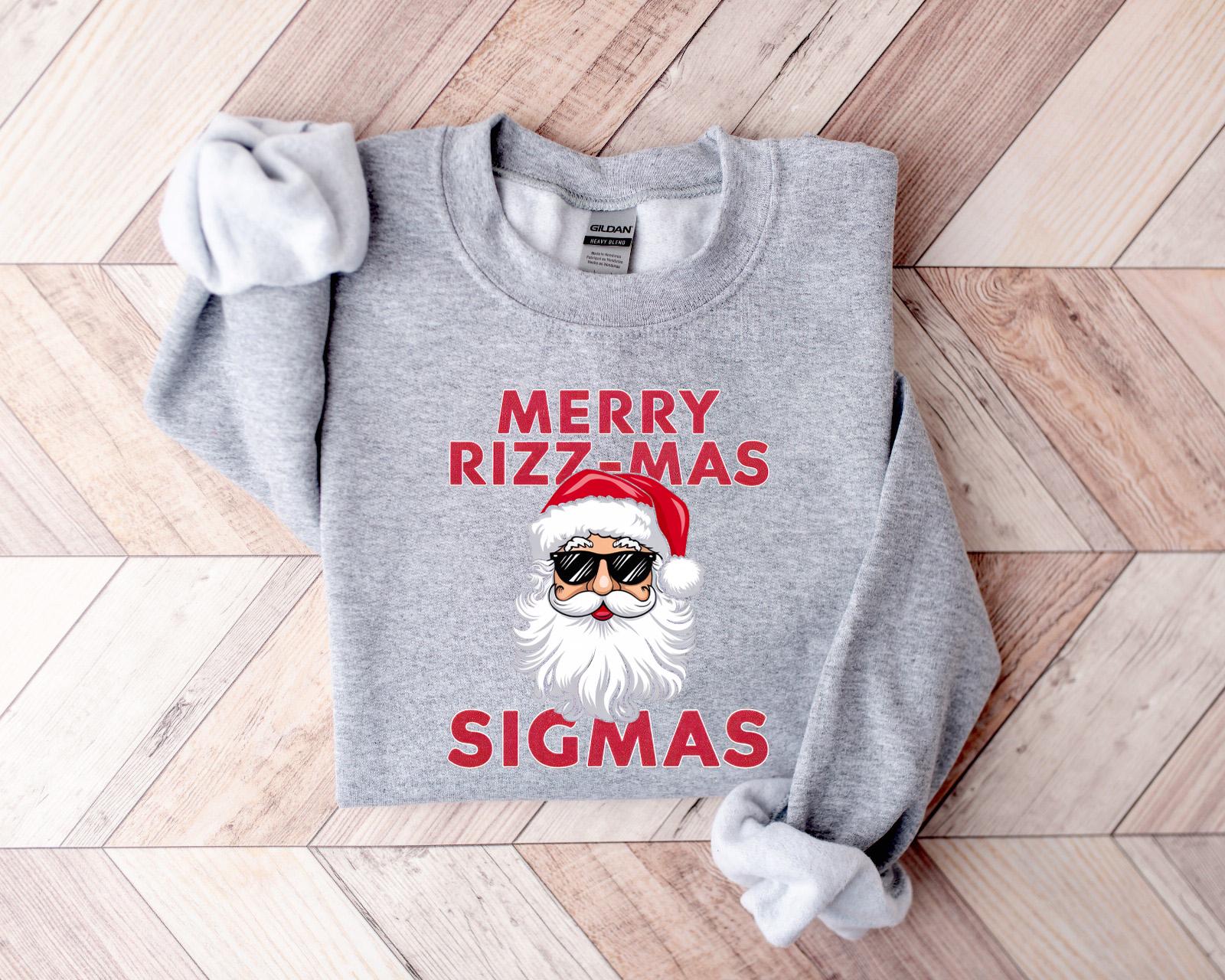 Merry Rizzmas Rizzler Merry Rizzmas Sigmas Santa Sweatshirt, Rizz the Season Santa Sweatshirt ...