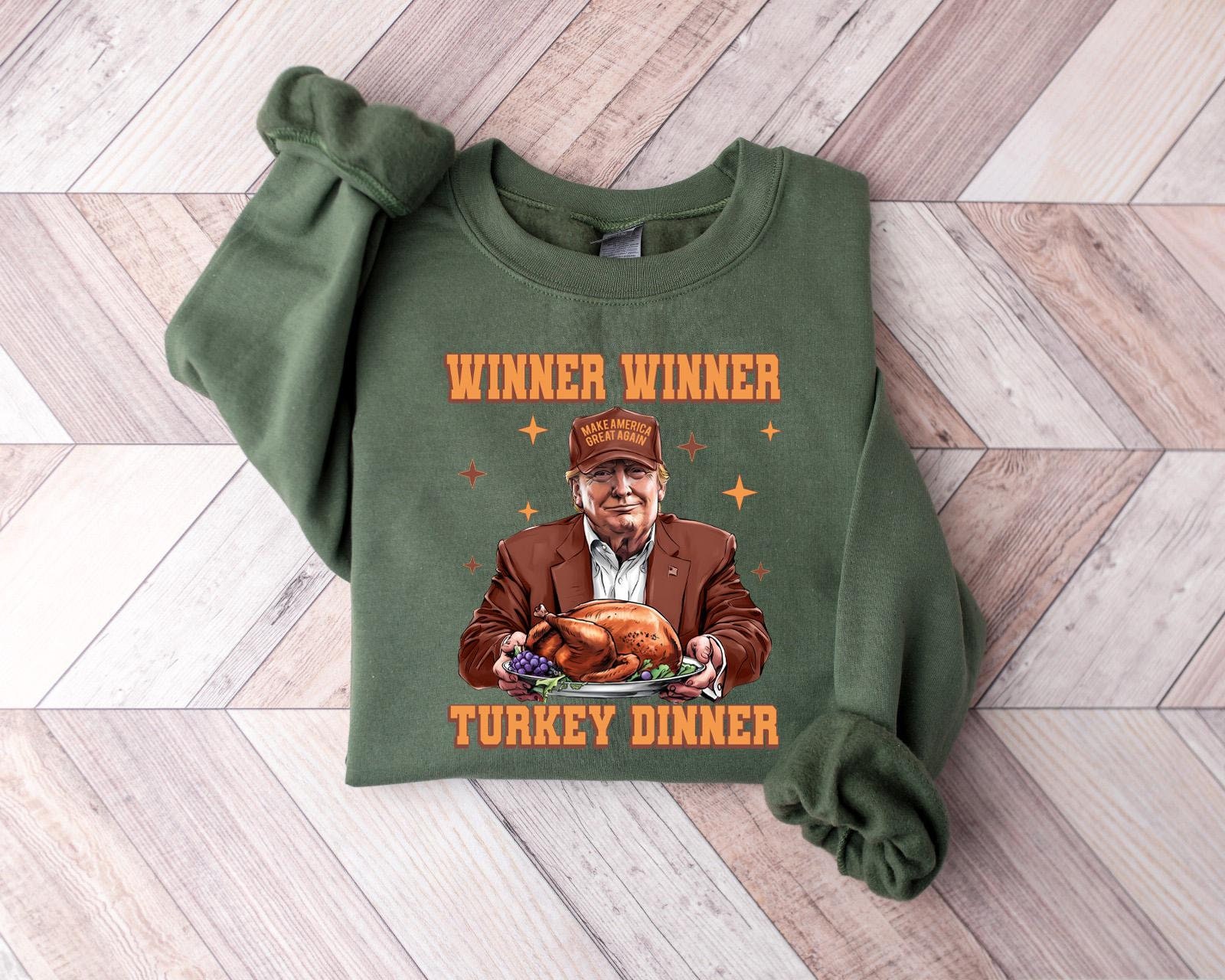 T-shirt manica lunga uomo Make Thanksgiving Great Again Donald Trump