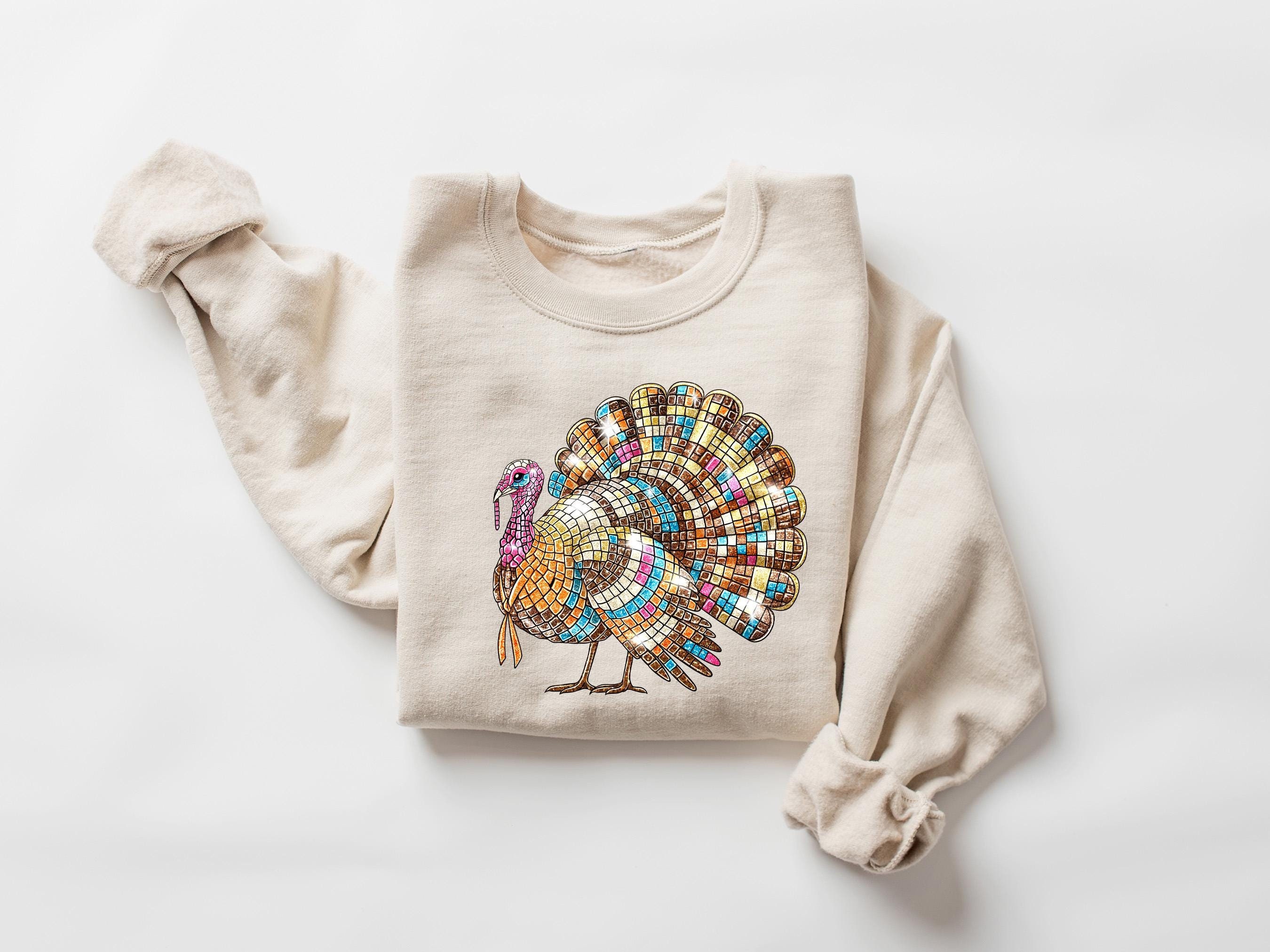 Thanksgiving Turkey Sweatshirt, Disco Ball Turkey Sweatshirt, Colorful Turkey Sweater, Turkey Day, Thanksgiving Gift, Turkey Lover Shirt